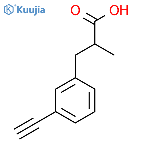 3-(3-ethynylphenyl)-2-methylpropanoic acid structure