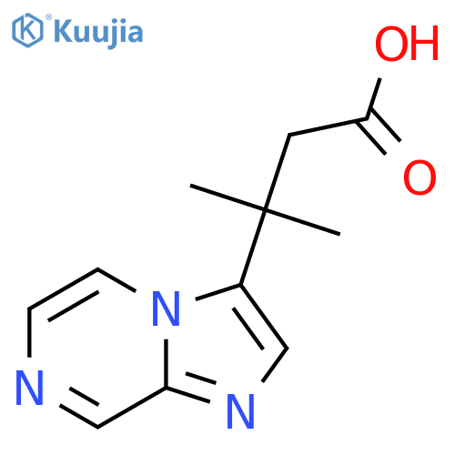 3-{imidazo1,2-apyrazin-3-yl}-3-methylbutanoic acid structure