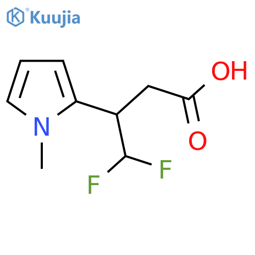 4,4-difluoro-3-(1-methyl-1H-pyrrol-2-yl)butanoic acid structure