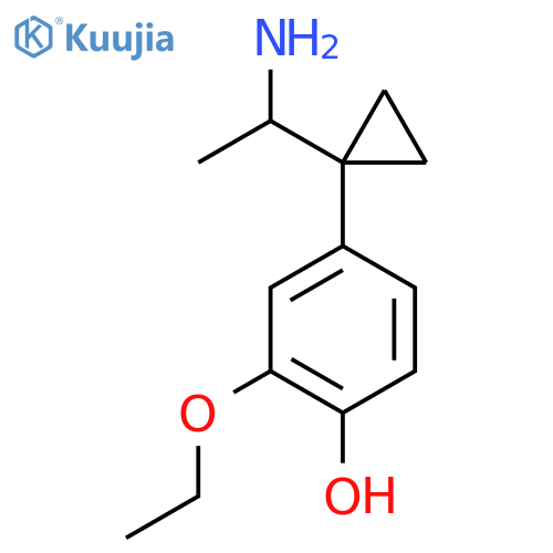 4-1-(1-aminoethyl)cyclopropyl-2-ethoxyphenol structure