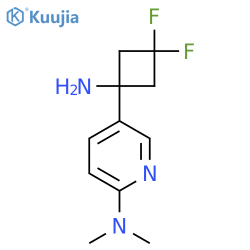 5-(1-amino-3,3-difluorocyclobutyl)-N,N-dimethylpyridin-2-amine structure