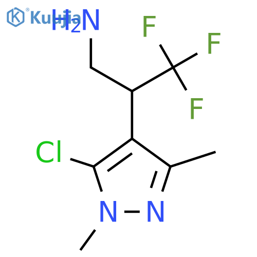 2-(5-chloro-1,3-dimethyl-1H-pyrazol-4-yl)-3,3,3-trifluoropropan-1-amine structure