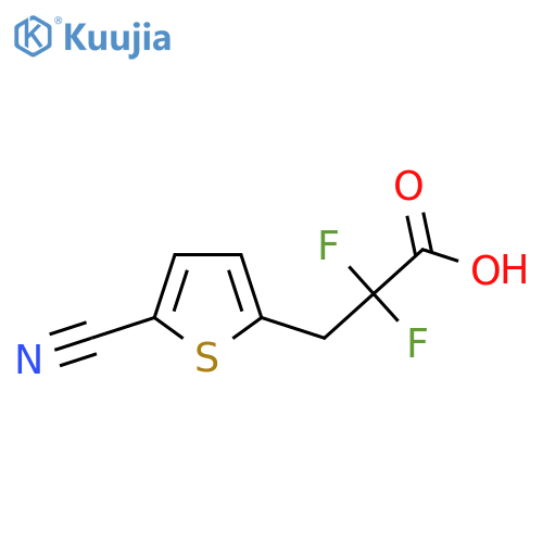3-(5-cyanothiophen-2-yl)-2,2-difluoropropanoic acid structure