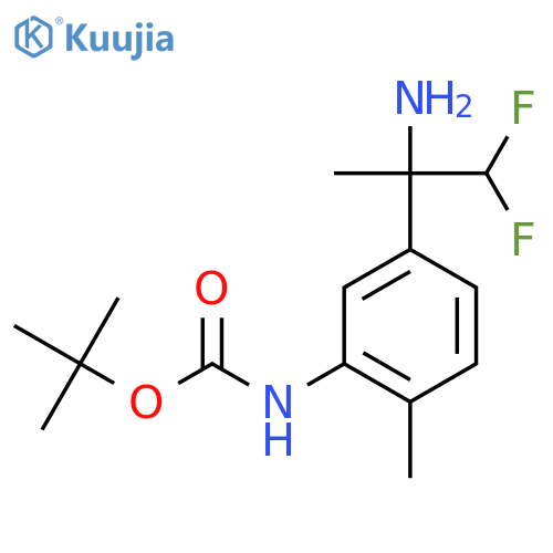 tert-butyl N-5-(2-amino-1,1-difluoropropan-2-yl)-2-methylphenylcarbamate structure