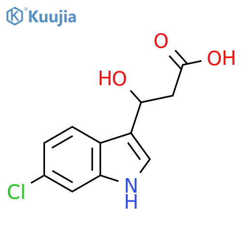 3-(6-chloro-1H-indol-3-yl)-3-hydroxypropanoic acid structure