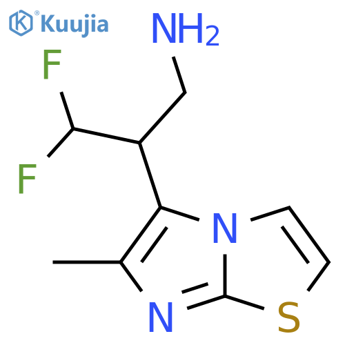 3,3-difluoro-2-{6-methylimidazo2,1-b1,3thiazol-5-yl}propan-1-amine structure