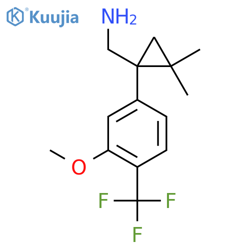 {1-3-methoxy-4-(trifluoromethyl)phenyl-2,2-dimethylcyclopropyl}methanamine structure