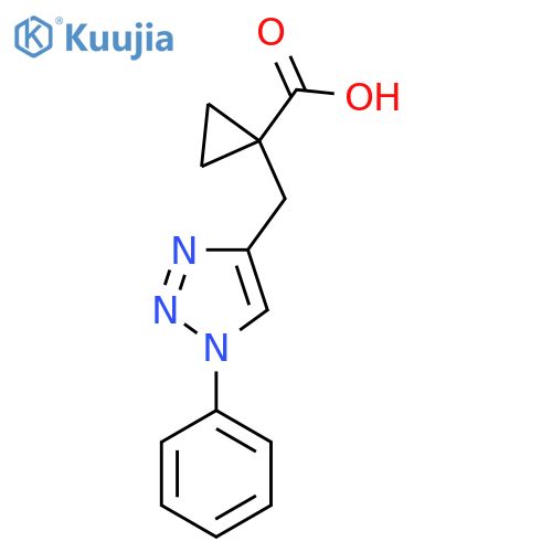 1-(1-phenyl-1H-1,2,3-triazol-4-yl)methylcyclopropane-1-carboxylic acid structure