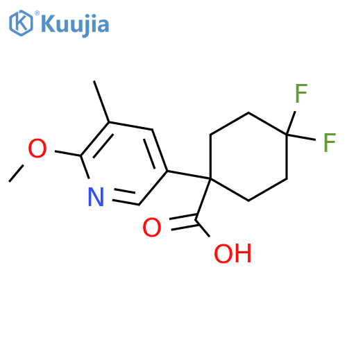 4,4-difluoro-1-(6-methoxy-5-methylpyridin-3-yl)cyclohexane-1-carboxylic acid structure