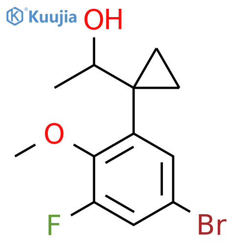 1-1-(5-bromo-3-fluoro-2-methoxyphenyl)cyclopropylethan-1-ol structure