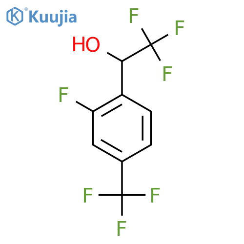 2,2,2-trifluoro-1-2-fluoro-4-(trifluoromethyl)phenylethan-1-ol structure