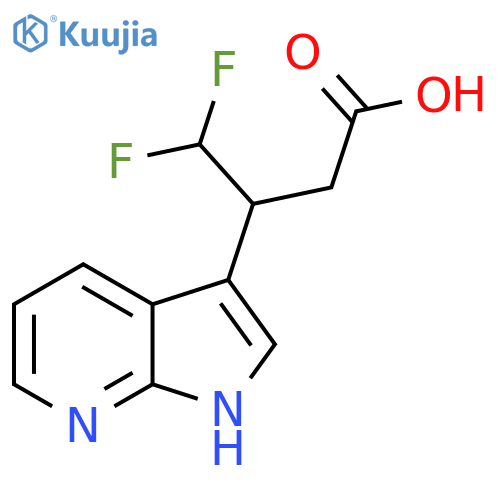 4,4-difluoro-3-{1H-pyrrolo2,3-bpyridin-3-yl}butanoic acid structure