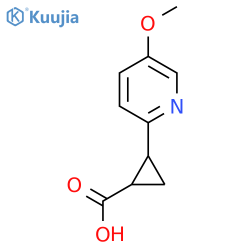 2-(5-methoxypyridin-2-yl)cyclopropane-1-carboxylic acid structure