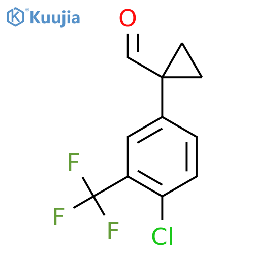 1-4-chloro-3-(trifluoromethyl)phenylcyclopropane-1-carbaldehyde structure