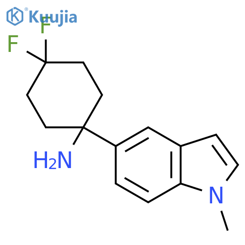 4,4-difluoro-1-(1-methyl-1H-indol-5-yl)cyclohexan-1-amine structure