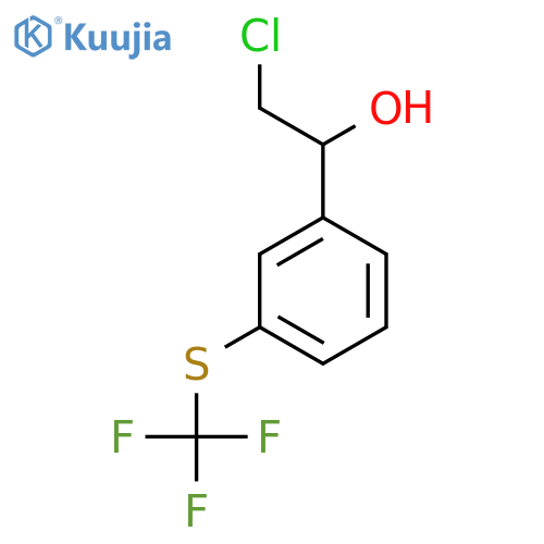 2-chloro-1-{3-(trifluoromethyl)sulfanylphenyl}ethan-1-ol structure