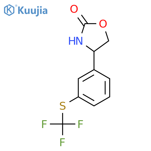 4-{3-(trifluoromethyl)sulfanylphenyl}-1,3-oxazolidin-2-one structure