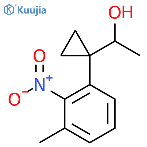 1-1-(3-methyl-2-nitrophenyl)cyclopropylethan-1-ol structure
