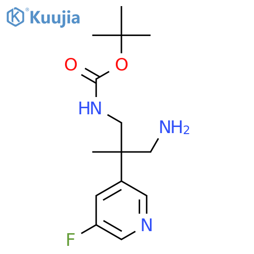 tert-butyl N-3-amino-2-(5-fluoropyridin-3-yl)-2-methylpropylcarbamate structure