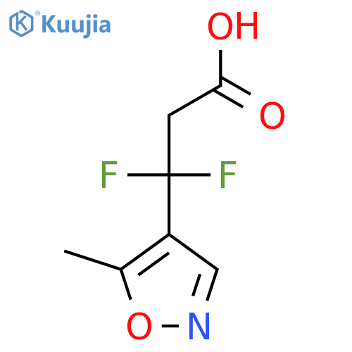 3,3-difluoro-3-(5-methyl-1,2-oxazol-4-yl)propanoic acid structure