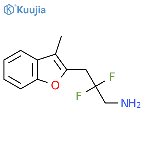 2,2-Difluoro-3-(3-methyl-1-benzofuran-2-yl)propan-1-amine structure
