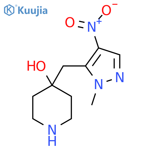 4-(1-methyl-4-nitro-1H-pyrazol-5-yl)methylpiperidin-4-ol structure