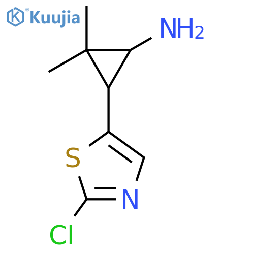 3-(2-chloro-1,3-thiazol-5-yl)-2,2-dimethylcyclopropan-1-amine structure