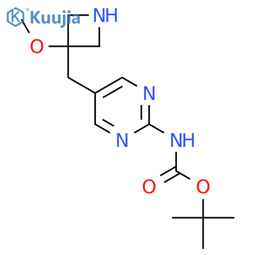 tert-butyl N-{5-(3-methoxyazetidin-3-yl)methylpyrimidin-2-yl}carbamate structure