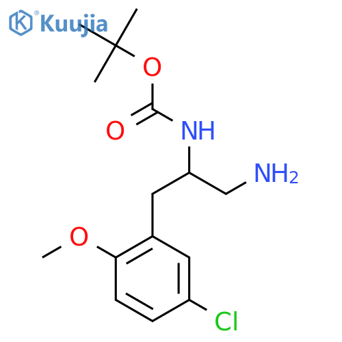 tert-butyl N-1-amino-3-(5-chloro-2-methoxyphenyl)propan-2-ylcarbamate structure