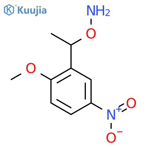 O-1-(2-methoxy-5-nitrophenyl)ethylhydroxylamine structure