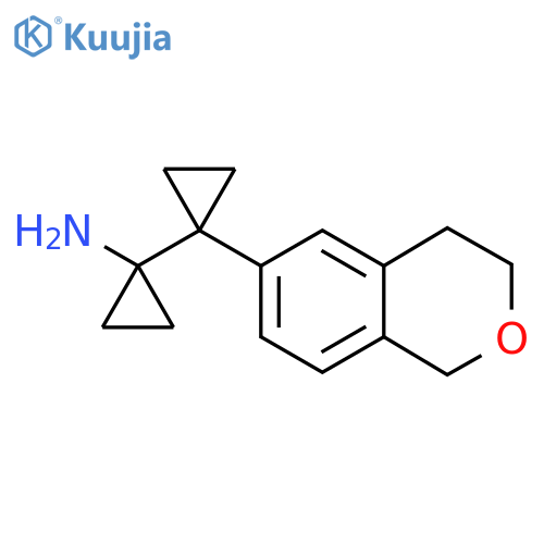 1-1-(3,4-dihydro-1H-2-benzopyran-6-yl)cyclopropylcyclopropan-1-amine structure