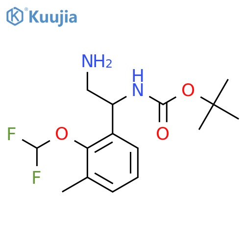 tert-butyl N-{2-amino-1-2-(difluoromethoxy)-3-methylphenylethyl}carbamate structure