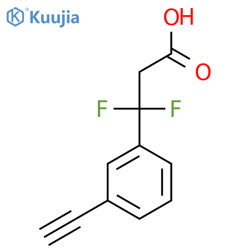 3-(3-ethynylphenyl)-3,3-difluoropropanoic acid structure