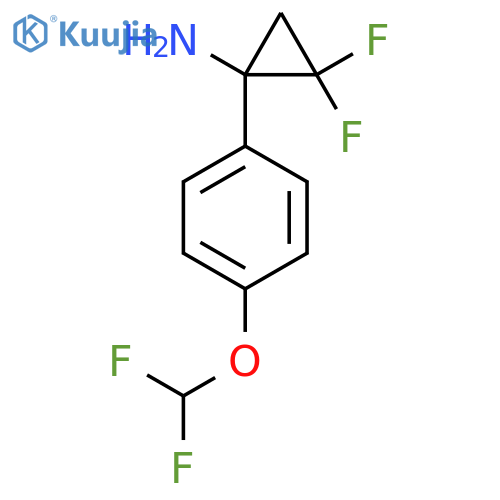 1-4-(difluoromethoxy)phenyl-2,2-difluorocyclopropan-1-amine structure