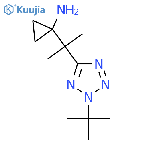1-2-(2-tert-butyl-2H-1,2,3,4-tetrazol-5-yl)propan-2-ylcyclopropan-1-amine structure