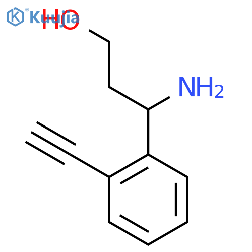 3-amino-3-(2-ethynylphenyl)propan-1-ol structure