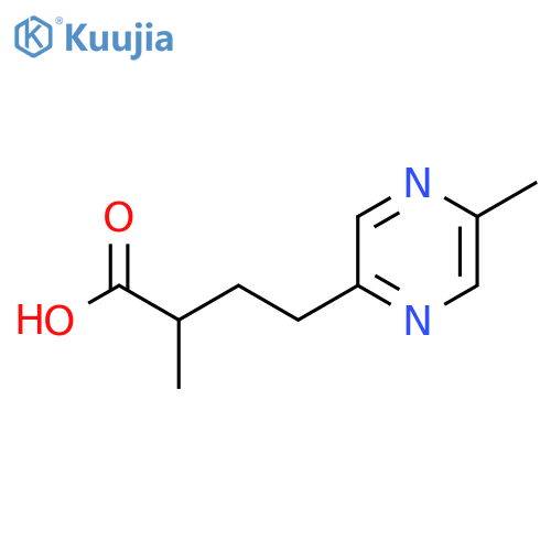 2-methyl-4-(5-methylpyrazin-2-yl)butanoic acid structure