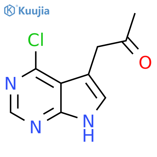 1-{4-chloro-7H-pyrrolo2,3-dpyrimidin-5-yl}propan-2-one structure