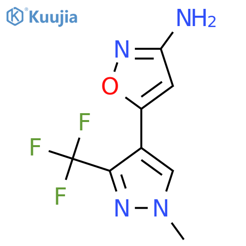 5-[1-methyl-3-(trifluoromethyl)-1H-pyrazol-4-yl]-1,2-oxazol-3-amine structure