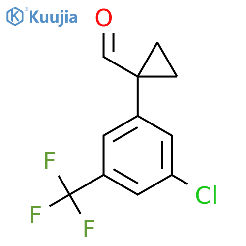 1-3-chloro-5-(trifluoromethyl)phenylcyclopropane-1-carbaldehyde structure