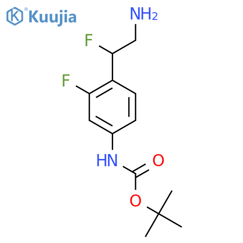 tert-butyl N-4-(2-amino-1-fluoroethyl)-3-fluorophenylcarbamate structure