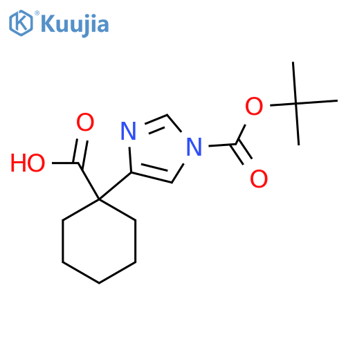 1-{1-(tert-butoxy)carbonyl-1H-imidazol-4-yl}cyclohexane-1-carboxylic acid structure