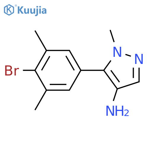 5-(4-bromo-3,5-dimethylphenyl)-1-methyl-1H-pyrazol-4-amine structure