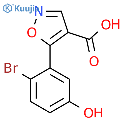 5-(2-bromo-5-hydroxyphenyl)-1,2-oxazole-4-carboxylic acid structure