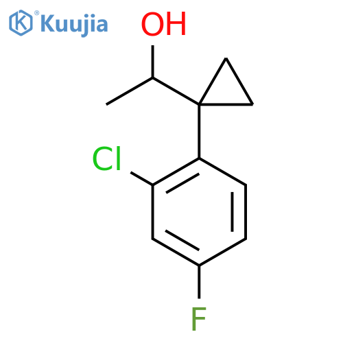 1-1-(2-chloro-4-fluorophenyl)cyclopropylethan-1-ol structure