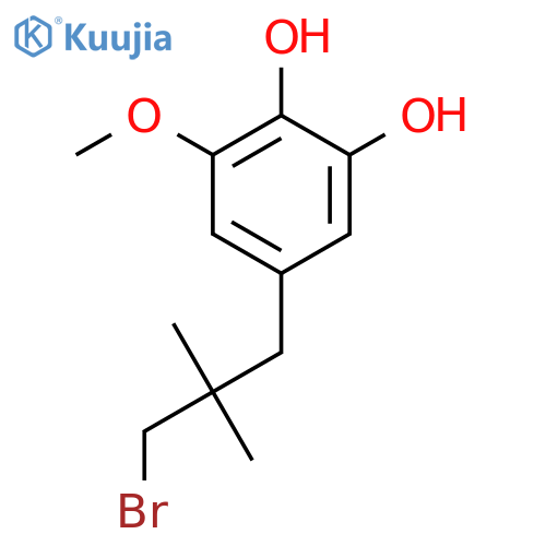 5-(3-bromo-2,2-dimethylpropyl)-3-methoxybenzene-1,2-diol structure