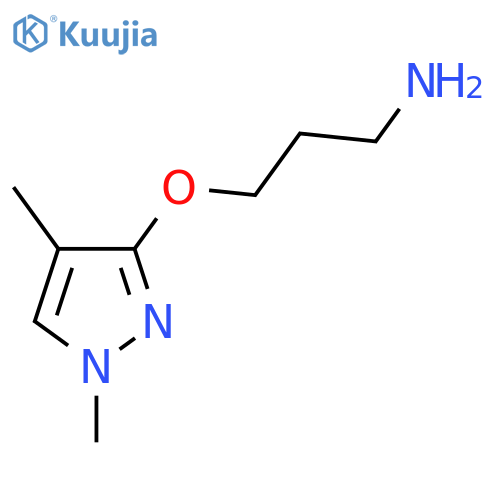 3-(1,4-dimethyl-1H-pyrazol-3-yl)oxypropan-1-amine structure
