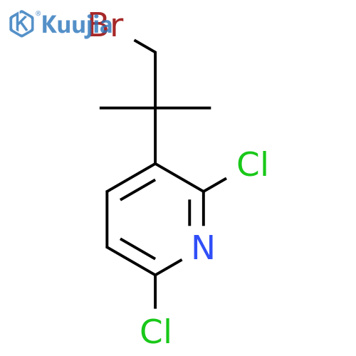 3-(1-bromo-2-methylpropan-2-yl)-2,6-dichloropyridine structure