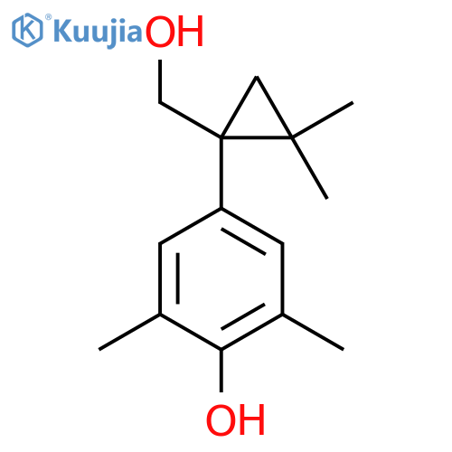 4-1-(hydroxymethyl)-2,2-dimethylcyclopropyl-2,6-dimethylphenol structure