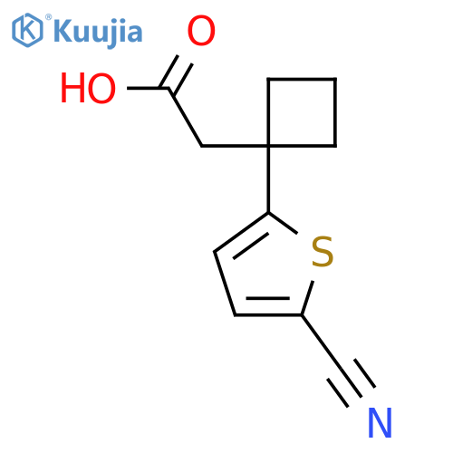 2-1-(5-cyanothiophen-2-yl)cyclobutylacetic acid structure